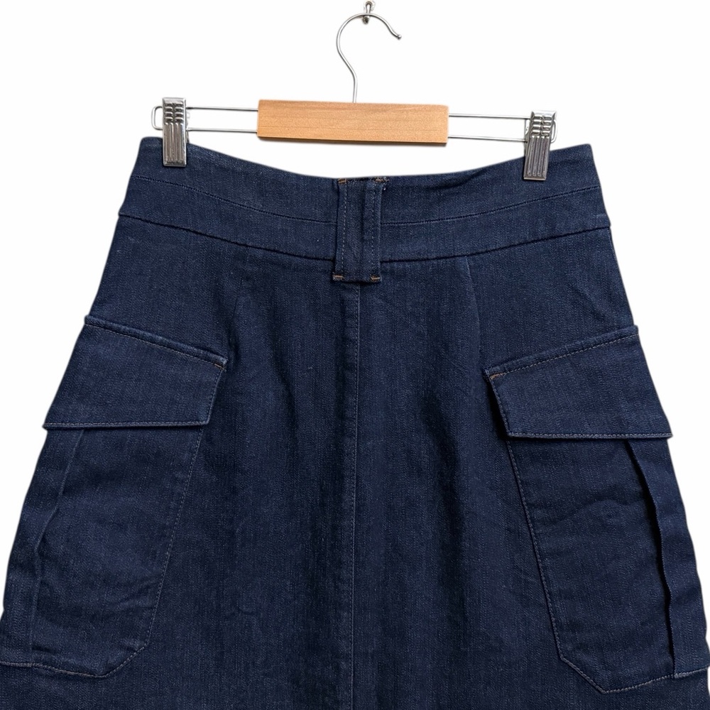 Massimo Dutti Button-Through Denim Skirt - Picture 5 of 9